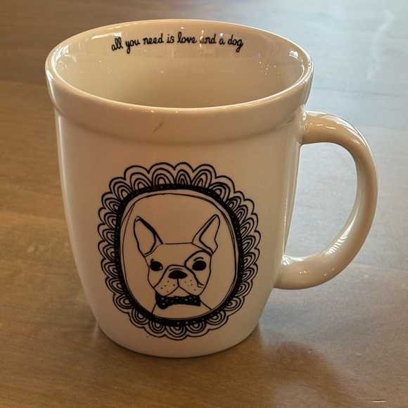 French Bull Dog Coffee Cup Mug All You Need Is Love And A Dog by Natural Life - Picture 1 of 7